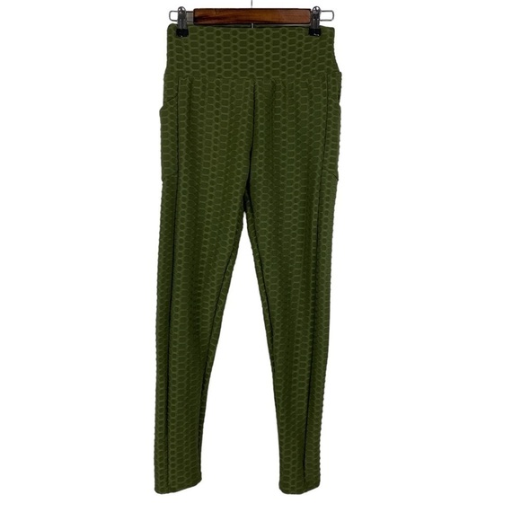 O to S Stretchy Fleece Lined High Rise Leggings Women's Small Side Pockets - Picture 1 of 10